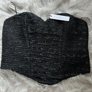 Express tweed corset top